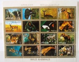 Selo postal aéreo Umm Ajman State 1973 Wild Animals