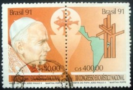 Se-Tenant do Brasil emitido em 1991 - C 1749 U
