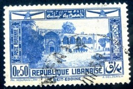 Selo postal do Líbano de 1937 Arcade of Beit-ed-Din Palace