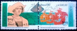 Se-Tenant do Brasil emitido em 1992 - C 1788 M