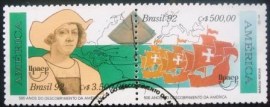Se-Tenant do Brasil emitido em 1992 - C 1788 NCC
