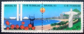 Se-Tenant do Brasil emitido em 1993 - C 1849 M
