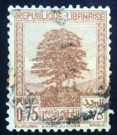 Selo postal do Líbano de 1940 Cedar 0,75