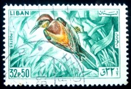 Selo postal do Líbano de 1965 European Bee-eater