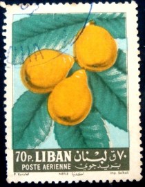 Selo postal do Líbano de 1962 Medlar