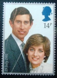 Selo postal do Reino Unido de 1981 Charles and Diana
