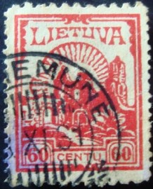 Selo postal da Lituânia de 1925 Castle Kaunas 60