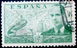 Selo postal da Espanha de 1939 Juan de la Cierva e Codorníu