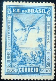 Selo postal do Brasil de 1900 Abolição da escravatura