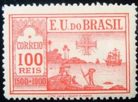 Selo postal do Brasil de 1900 Descobrimento do Brasil
