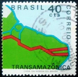 Selo postal do Brasil de 1971 Transamazônica 40