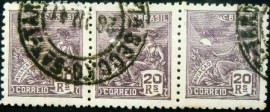 Tira com 3 selos postais Regulares/Definitivos emitidos em 1940 - 327 U 3
