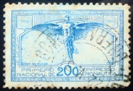 Selo postal do Brasil de 1934 Congresso Aeronáutica  C 65 Es U