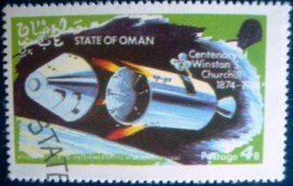 Selo postal do Oman de 1974 Space 4