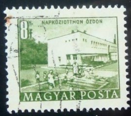 Selo postal da Hungria de 1953 Kindergarten in Ózd