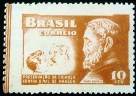Selo postal do Brasil de 1952 Padre Damião H-1 - H1 N