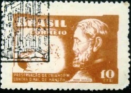 Selo postal do Brasil de 1952 Padre Damião H-1 - H1 NCC