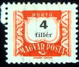 Selo postal da Hungria de 1965 Postage due 7,4mm 4