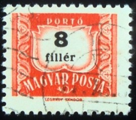 Selo postal da Hungria de 1965 Postage due 7,4mm 8