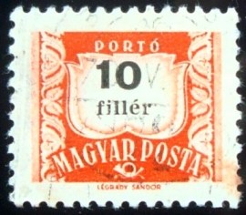 Selo postal da Hungria de 1965 Postage due 7,4mm 10