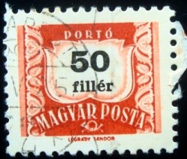 Selo postal da Hungria de 1965 Postage due 6,8mm 50