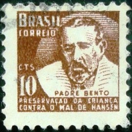 Selo postal do Brasil de 1962 Padre Bento H 8 U