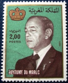 Selo postal do Marrocos de 1983 King Hassan II 2