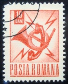 Selo postal da Romênia de 1968 Post Emblem 10
