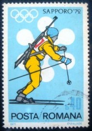 Selo postal da Romênia de 1971 Biathlon