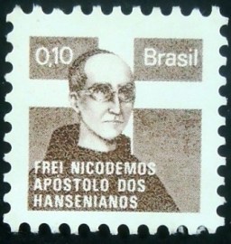 Selo postal do Brasil de 1979 Frei Nicodemos H 19 B N