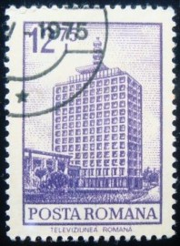 Selo postal da Romênia de 1972 T.V. Building Bucharest
