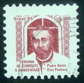 Selo postal do Brasil de 1985 Padre Bento H 22 U
