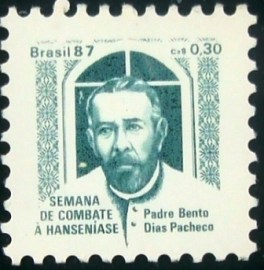 Selo postal do Brasil de 1987 Padre Bento H 24