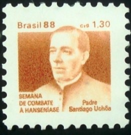 Selo postal do Brasil de 1988 Padre Santiago Uchoa H25 N