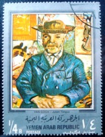 Selo postal da Rep. Árabe do Yemen de 1968 Julien Tanguy