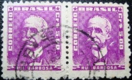 Par de selos postais do Brasil de 1961 Rui Barbosa