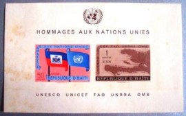 Bloco postal Haiti 1958 Nações Unidas