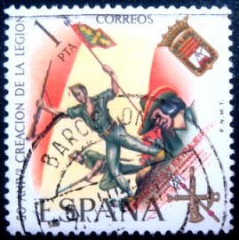 Selo postal da Espanha de 1971 Spanish Foreign Legion