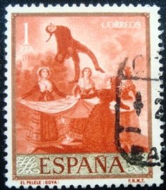 Selo postal da Espanha de 1958 El Pelele
