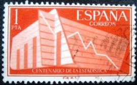 Selo postal da Espanha de 1956 Centenary of Statistics