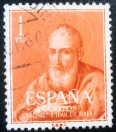 Selo postal da Espanha de 1960 Canonization of Juan de Ribera
