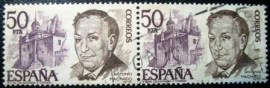 Par de selos postais da Espanha de 1978 Antonio Machado y Ruiz