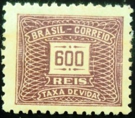 Selo postal do Brasil de 1942 Cifra Horizontal 600 - X 86 N