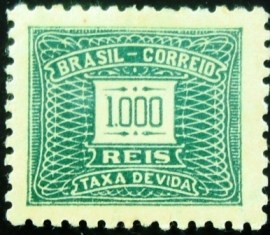 Selo postal do Brasil de 1942 Cifra Horizontal 1000