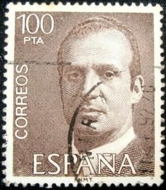 Selo postal da Espanha de 1988 King Juan Carlos I 100 pta