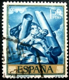 Selo postal da Espanha de 1966 Audacity