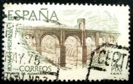 Selo postal da Espanha de 1974 Alcántara Bridge