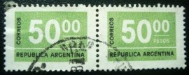 Par de selos da Argentina de 1976 Numeral 50