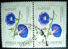 Par de selos postais da Argentina de 1984 Campanilla