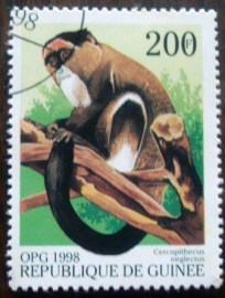 Selo postal 1998 Guinee De Brazza's Monkey (Cercopithecus neglectus)